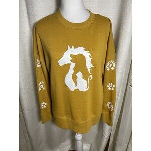 Animal Lovers Mustard Colored New Sweater Size Small Cotton & Polyester